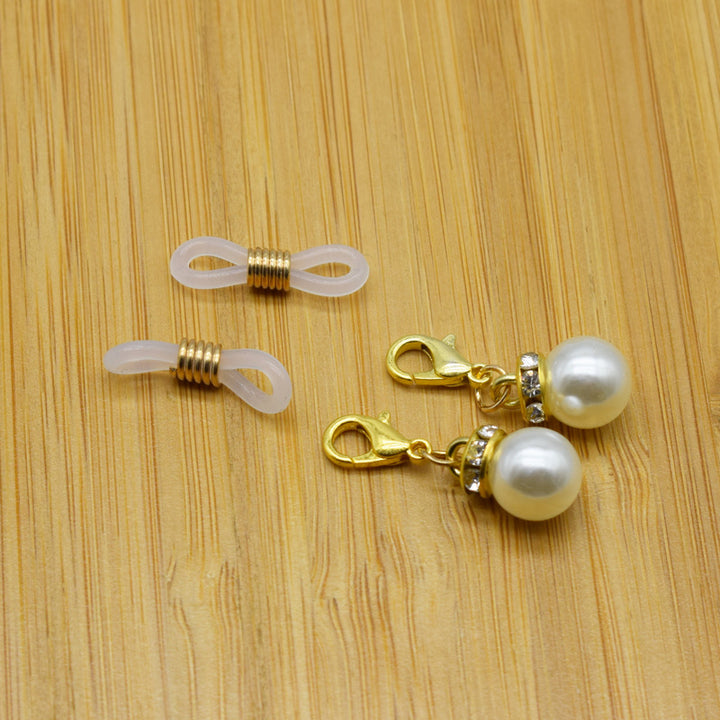Elegant Pearl and Crystal Eyewear Holder Kalsten