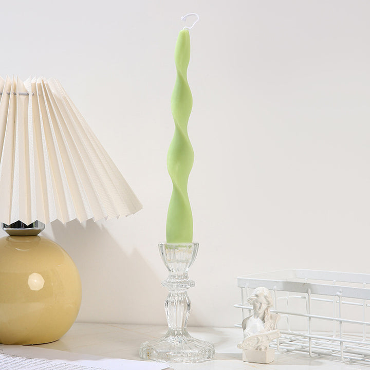 Wavy Sculptural Column Taper Candle