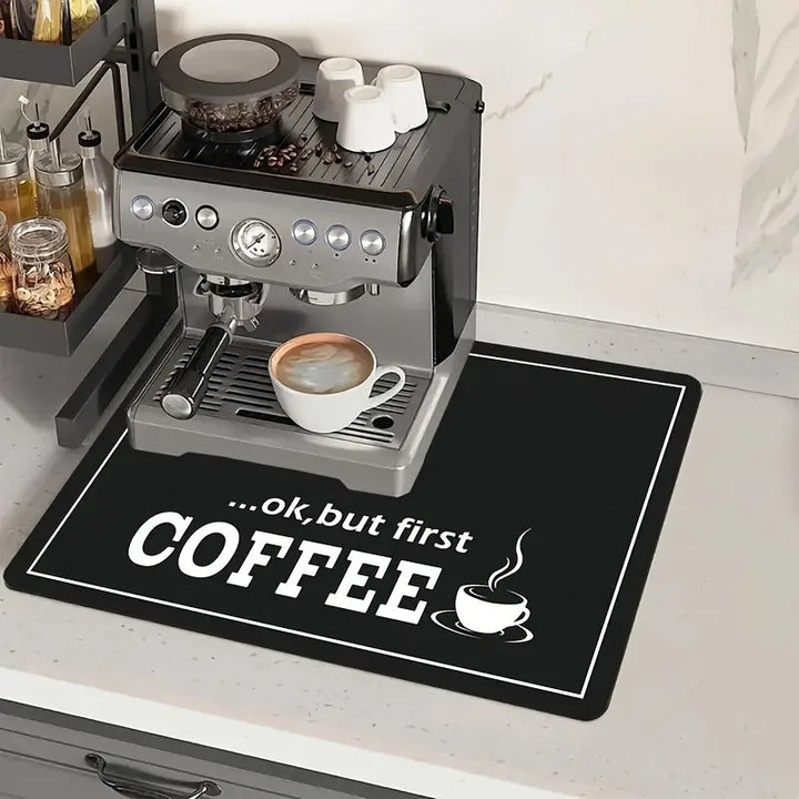 Coffee-Themed Kitchen Mat