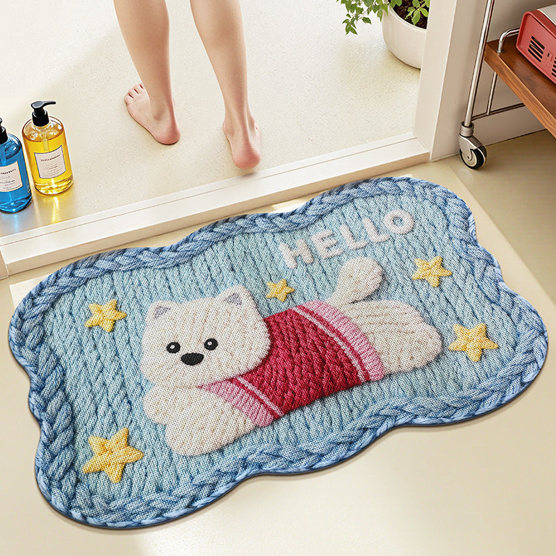 Adorable Embroidered Bear Bath Mat Kalsten