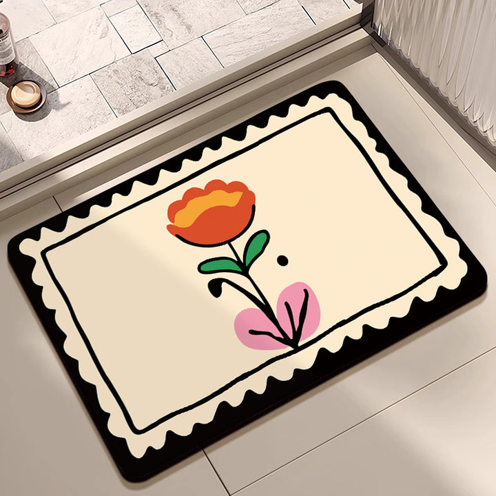 Playful Cartoon Dog-Themed Bath Mat Kalsten