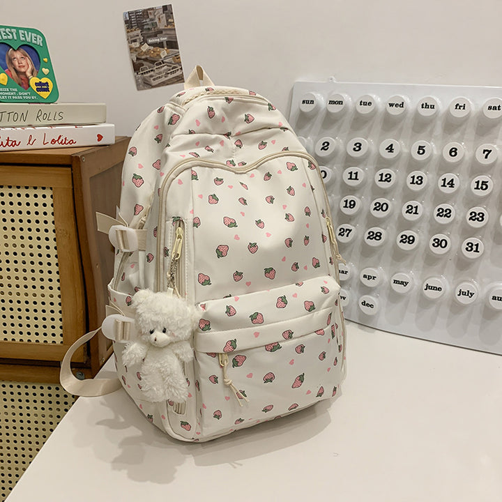 Elegant Floral Print School Backpack