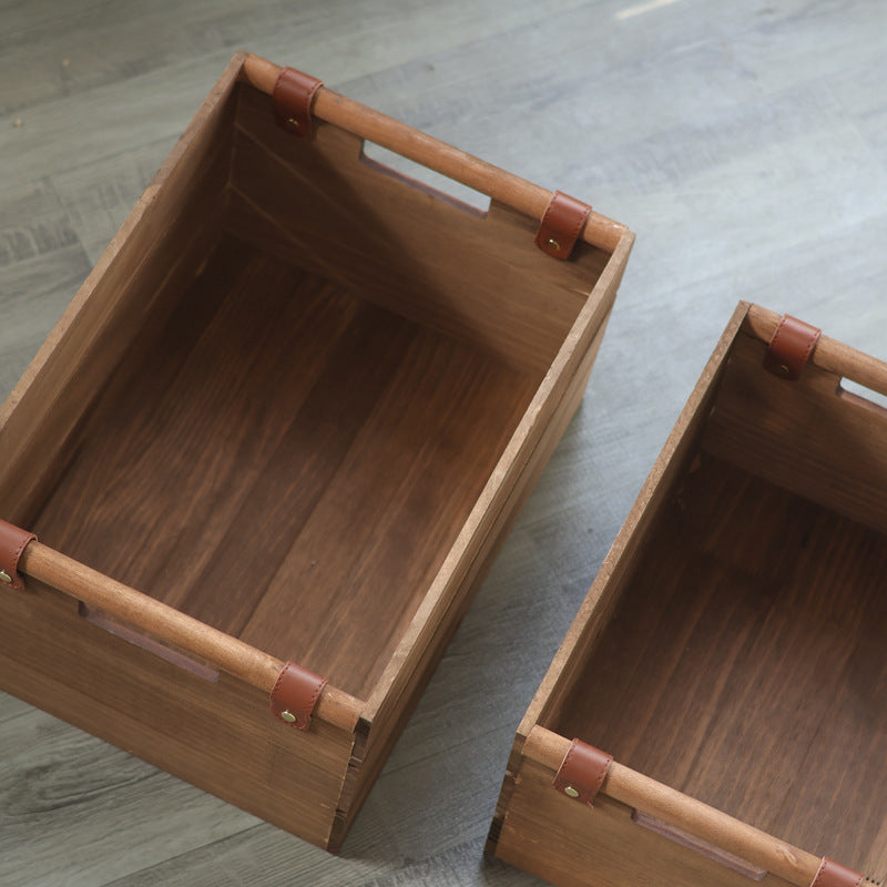 Elegant storage basket made of solid wood Kalsten