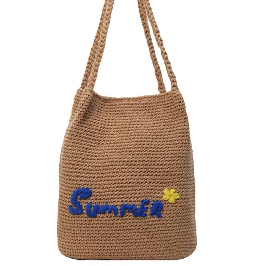 Hand-knotted shopping bag with cheerful summer design Kalsten