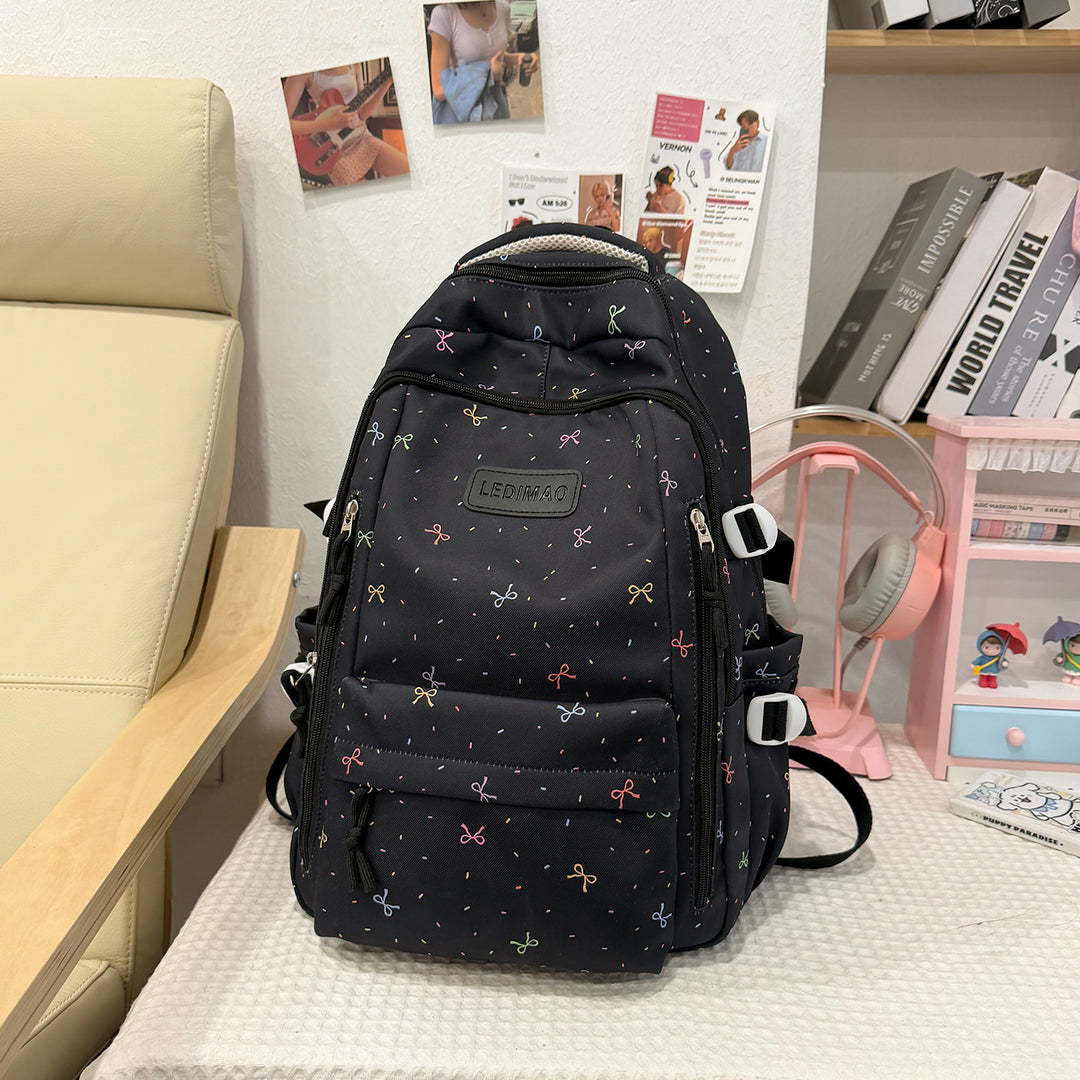 Stylish School Backpack with Fun Patterned Accents Kalsten