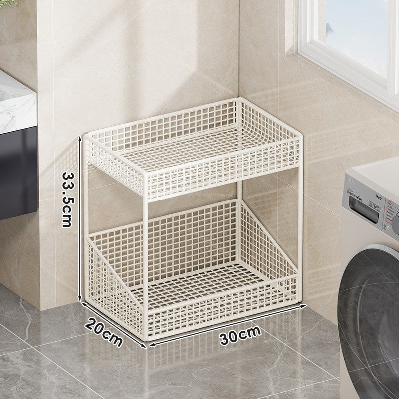 Compact Three-Tier Ventilated Metal Mesh Organizer Shelf for Countertop and Cabinet