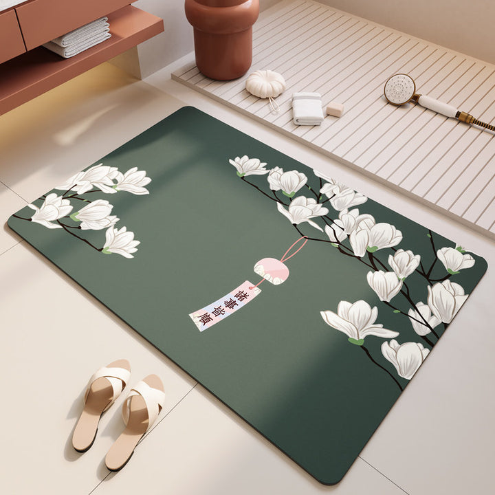Floral-Themed Soft Bathroom Mat Kalsten