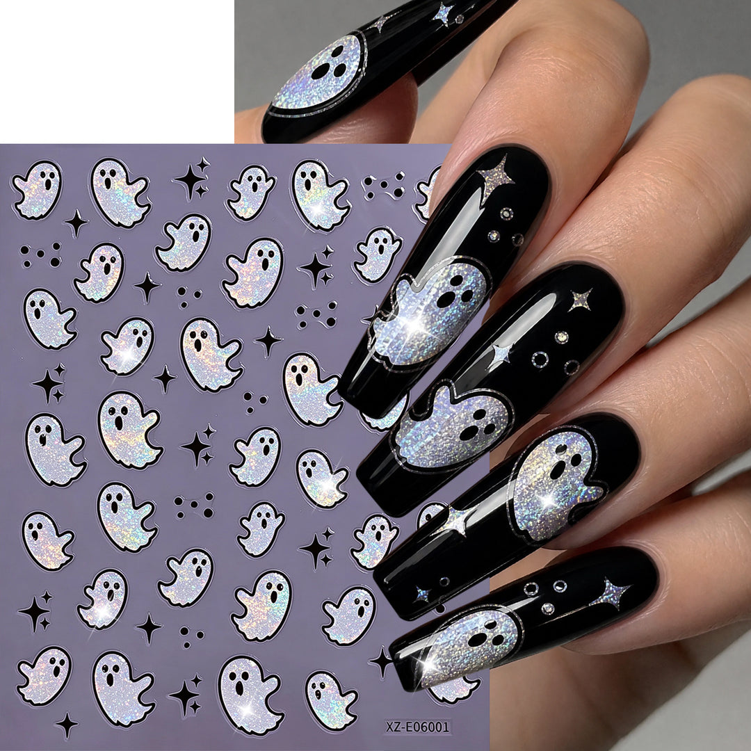 Glow-in-the-Dark Ghost Nail Art Sticker Set