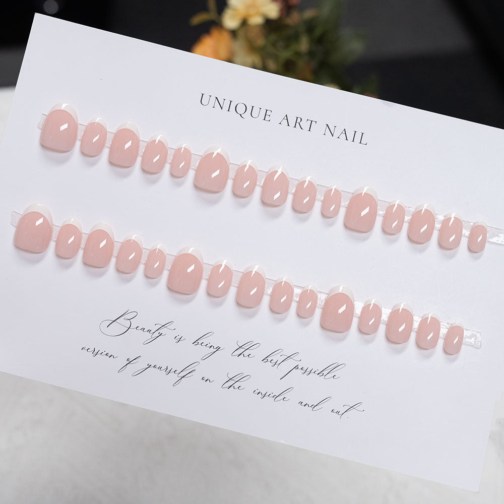 French Tip Gel Press-On Nails