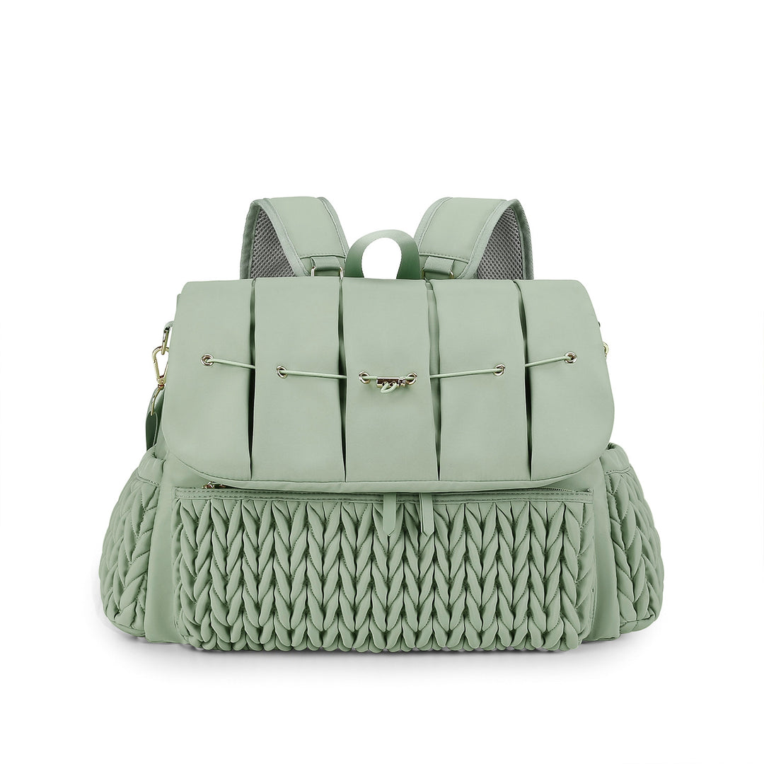 Elegant and Stylish Backpack with Faux Leather and Woven Design Kalsten