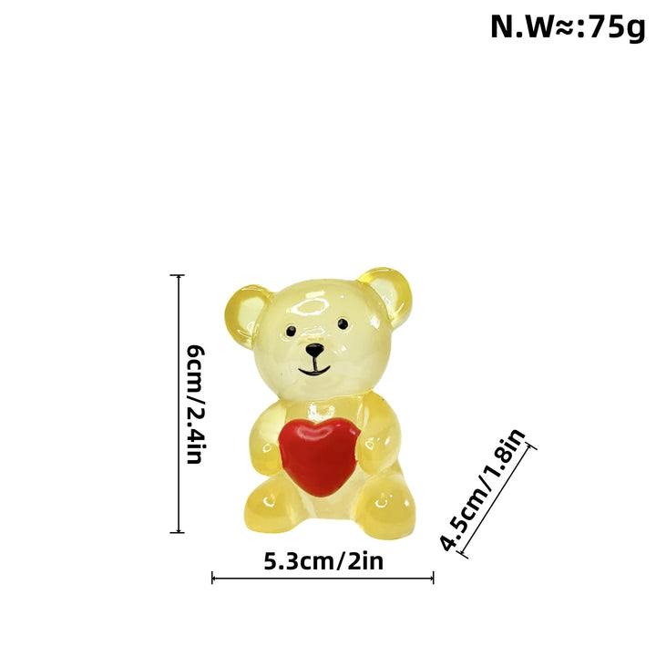 Decorative bear figure with heart Kalsten