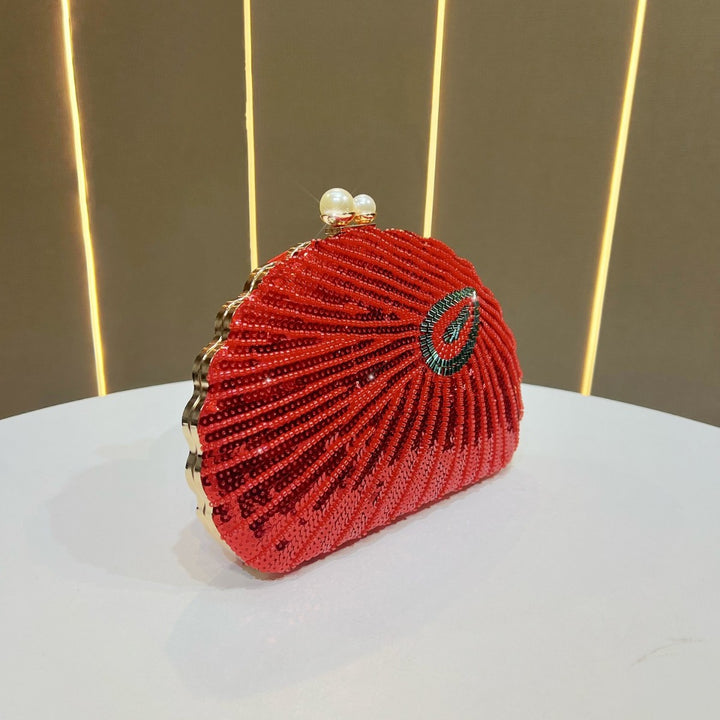 Beaded Shell-Shaped Evening Clutch
