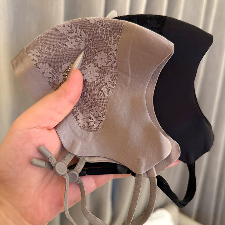 Lace-Panel Breathable Reusable Face Mask with Adjustable Ear Loops Kalsten