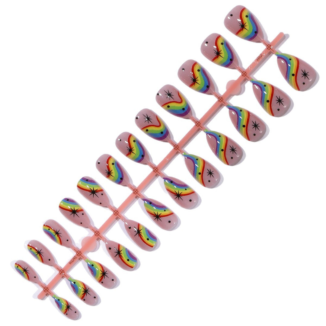 Colorful Rainbow-Themed Nail Art Kalsten
