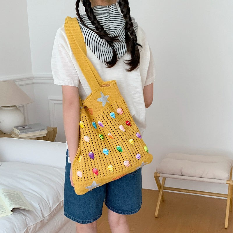 Colorful Decorative Crochet Tote Bag Kalsten