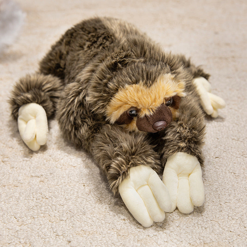 Lifelike Lying-Down Sloth Plush with Extra-Long Arms and Ultra-Soft Faux Fur Kalsten