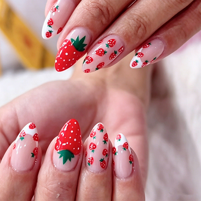 Artificial nail set with fruity strawberry pattern Kalsten