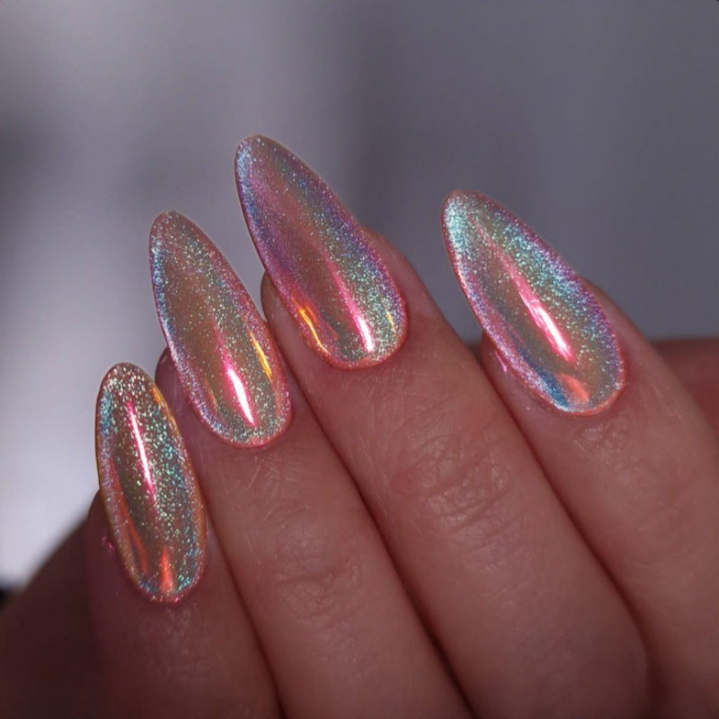 Iridescent Glossy Press-On Nail Set Kalsten