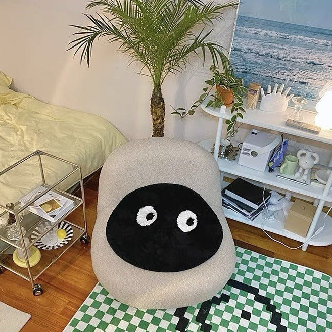 Round Plush Eyes Design Area Rug Kalsten