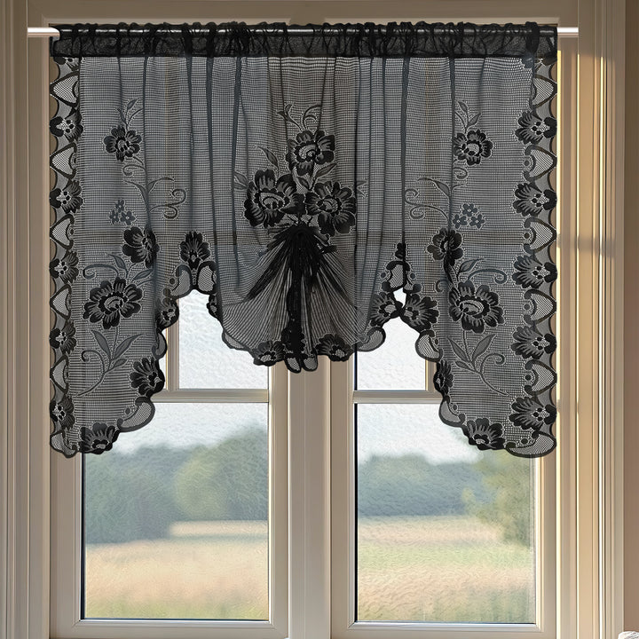 Elegant Floral Lace Window Curtains
