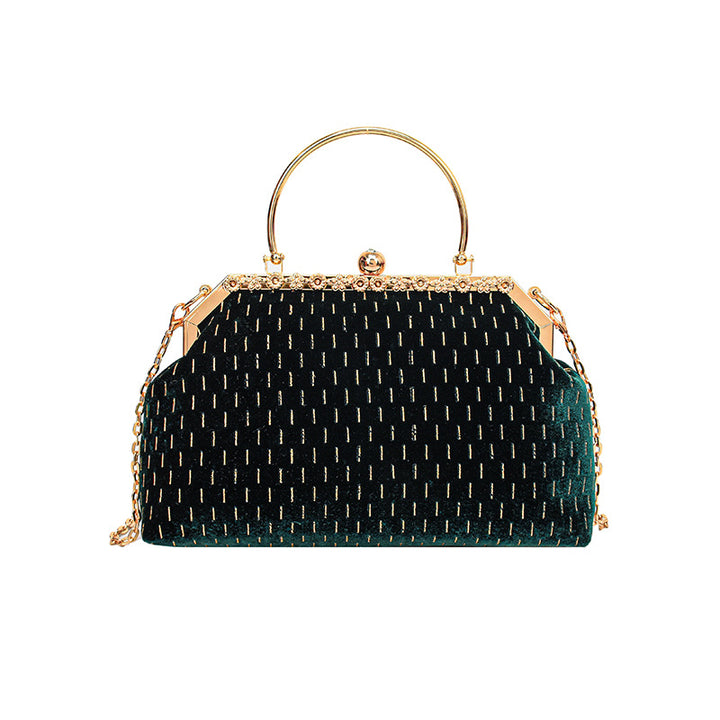 Vintage Glamour Chain-Handled Handbag