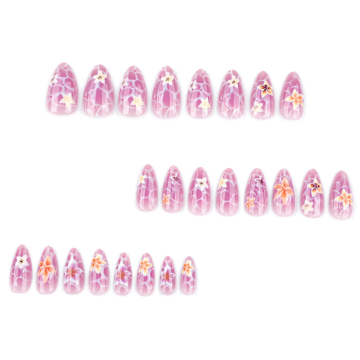 Artistic press-on nails with floral design Kalsten