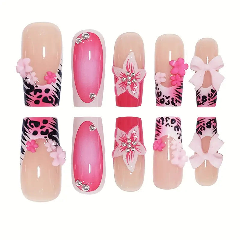 Artistic 3D Floral Nail Enhancements Kalsten