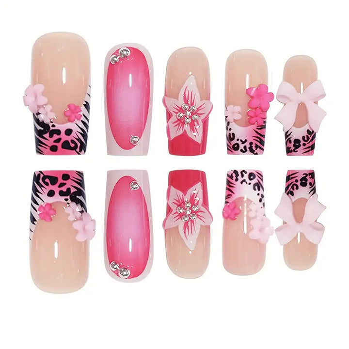 Artistic 3D Floral Nail Enhancements Kalsten