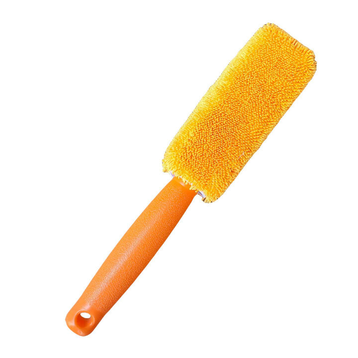 Microfiber Long-Handled Wheel And Rim Cleaning Brush With Plush Chenille Head