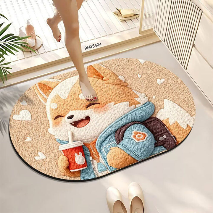 Adorable Animal-Themed Bath Mat Kalsten