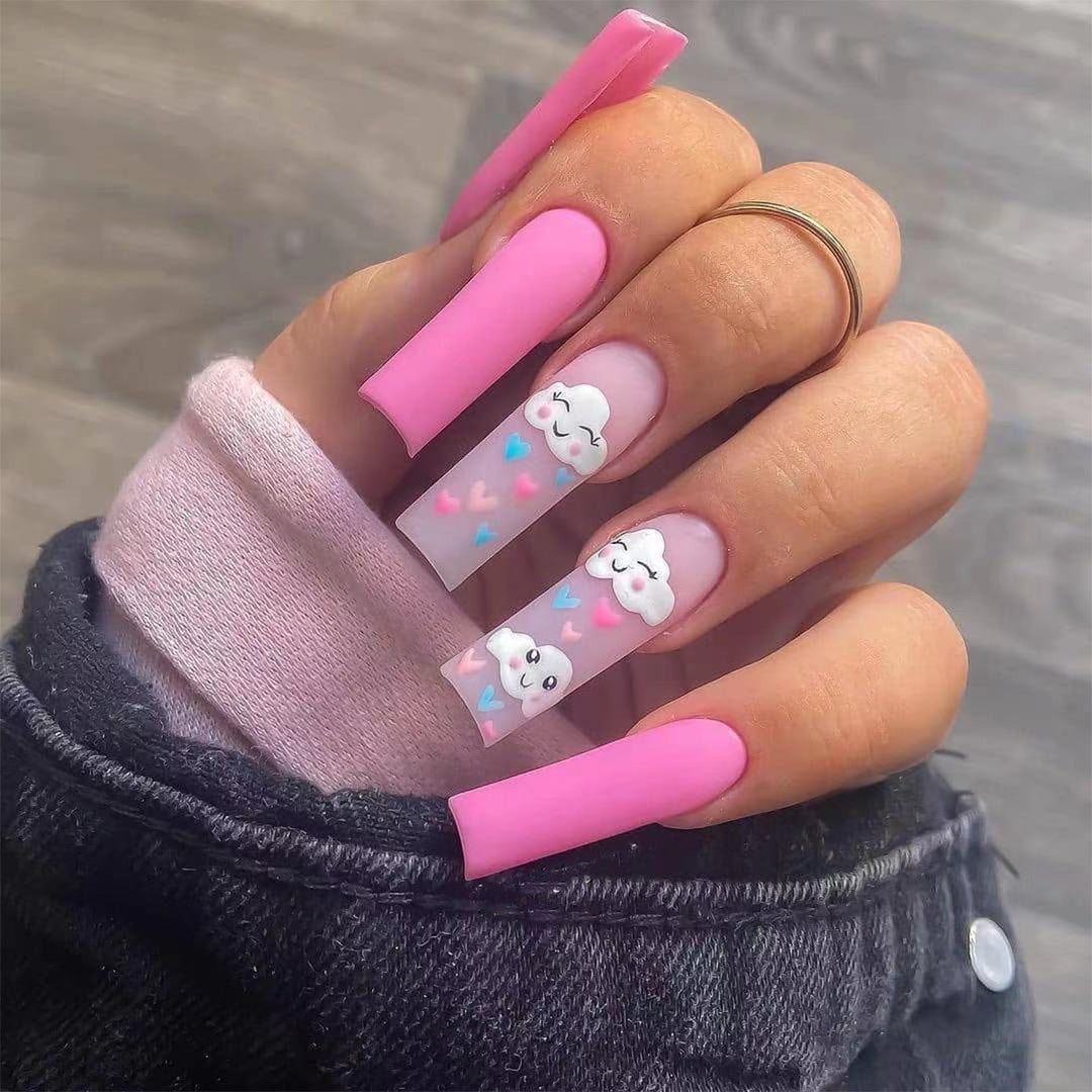 Artful Nail Art with Cute Cloud and Heart Designs Kalsten
