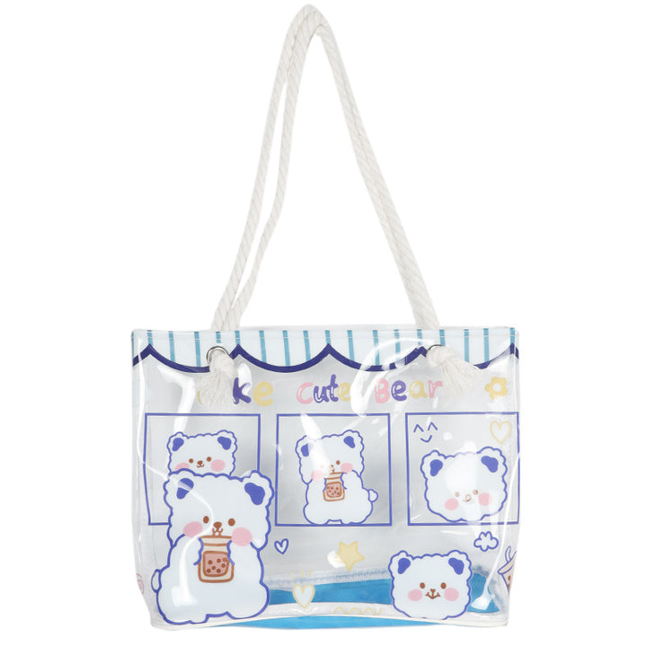 Cute Animal-Themed Transparent Tote Bag
