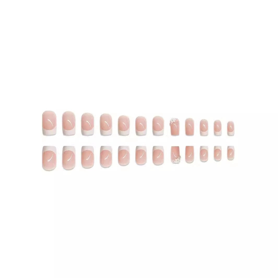 Elegant French Tip Press-On Nail Art Set Kalsten