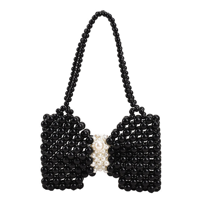 Pearled Bow Motif Evening Handbag
