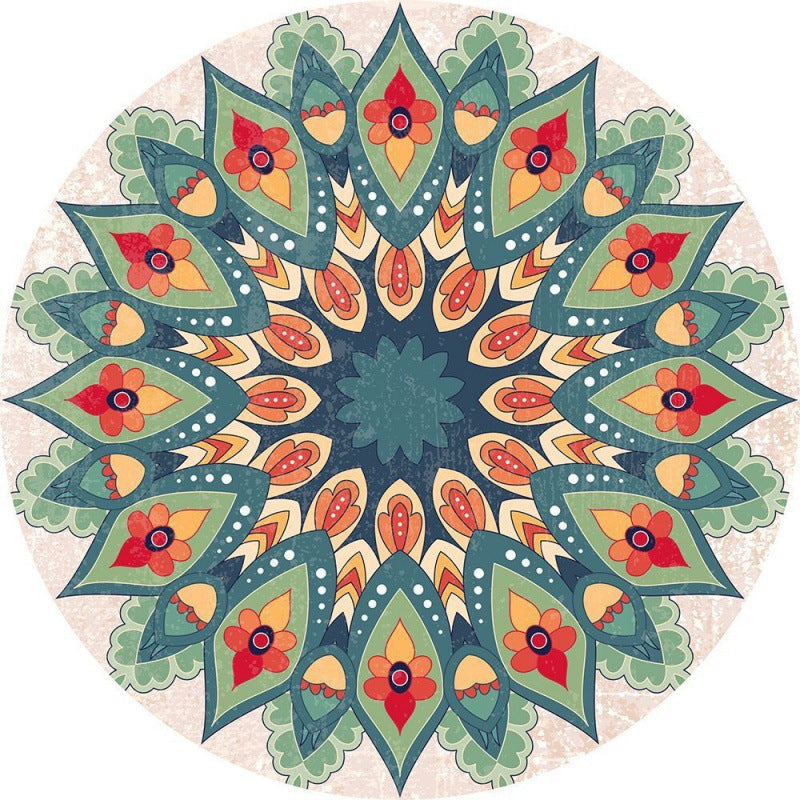 Circular Vintage Floral Area Rug Kalsten