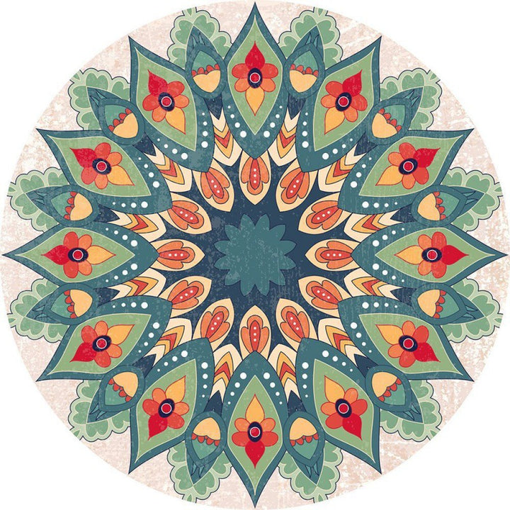 Circular Vintage Floral Area Rug Kalsten