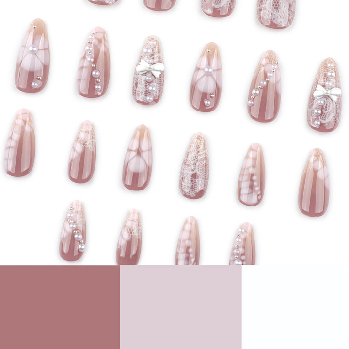 Artful Nail Extensions with Delicate Accents Kalsten