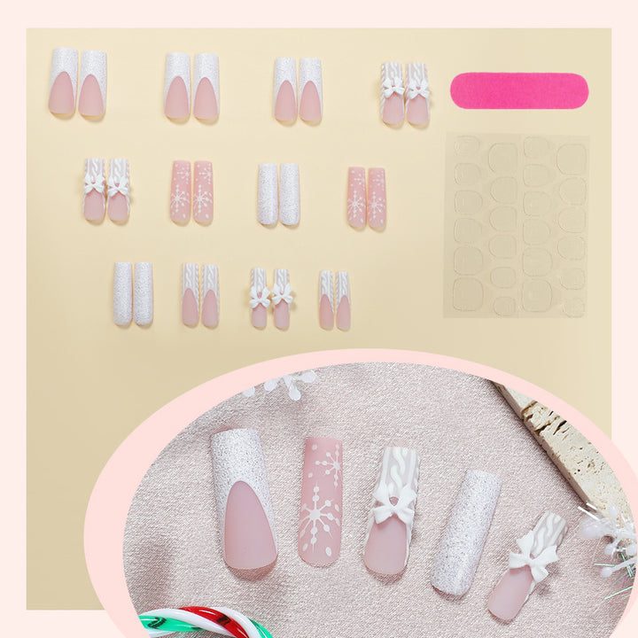Decorative Press-On Nail Set with Elegant Designs kalsten