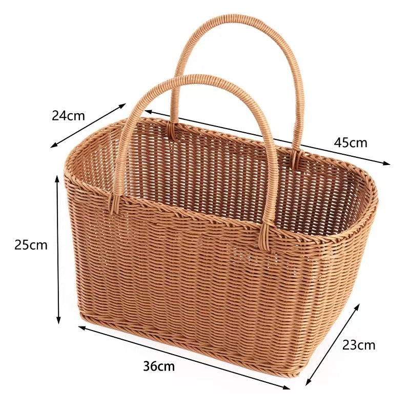 Handcrafted Rectangular Wicker Storage Basket Kalsten
