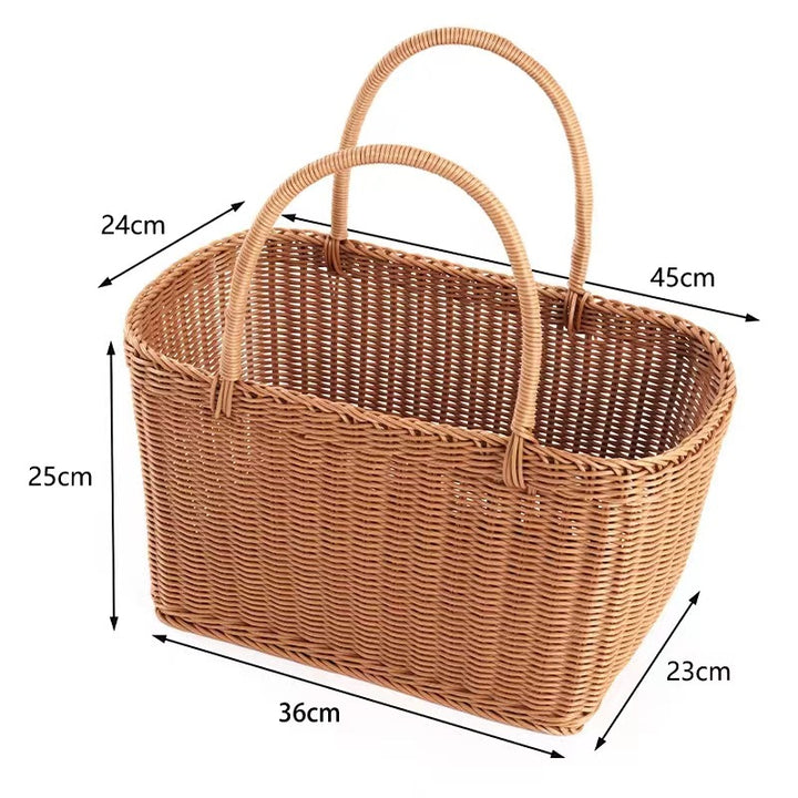 Handcrafted Rectangular Wicker Storage Basket Kalsten