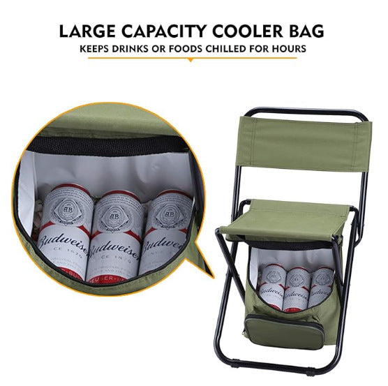 Unisex Folding Chair with Insulated Cooler Bag Kalsten