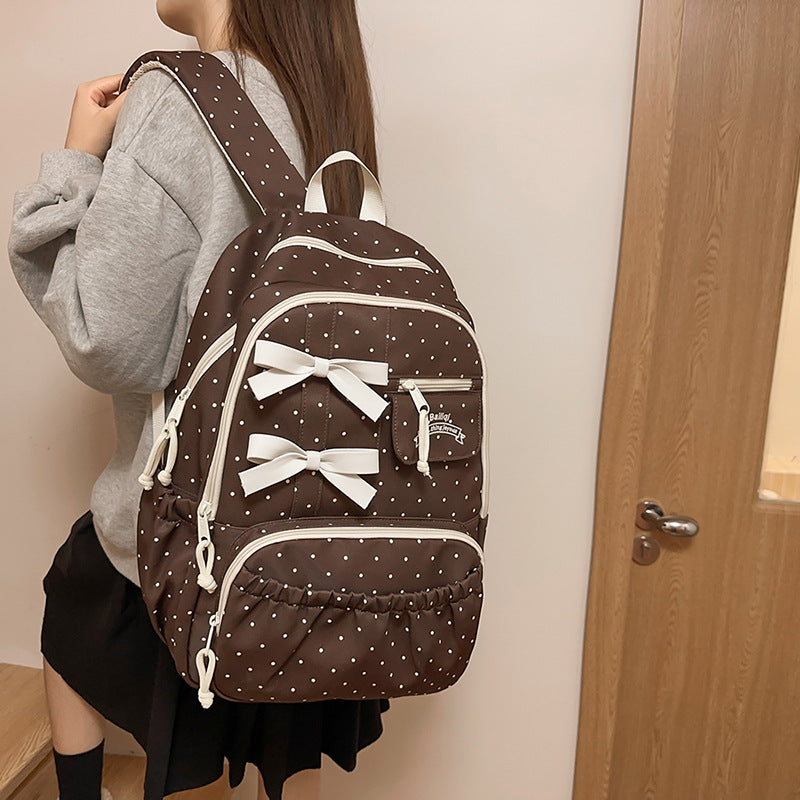 Charming Bow-Embellished Backpack Kalsten