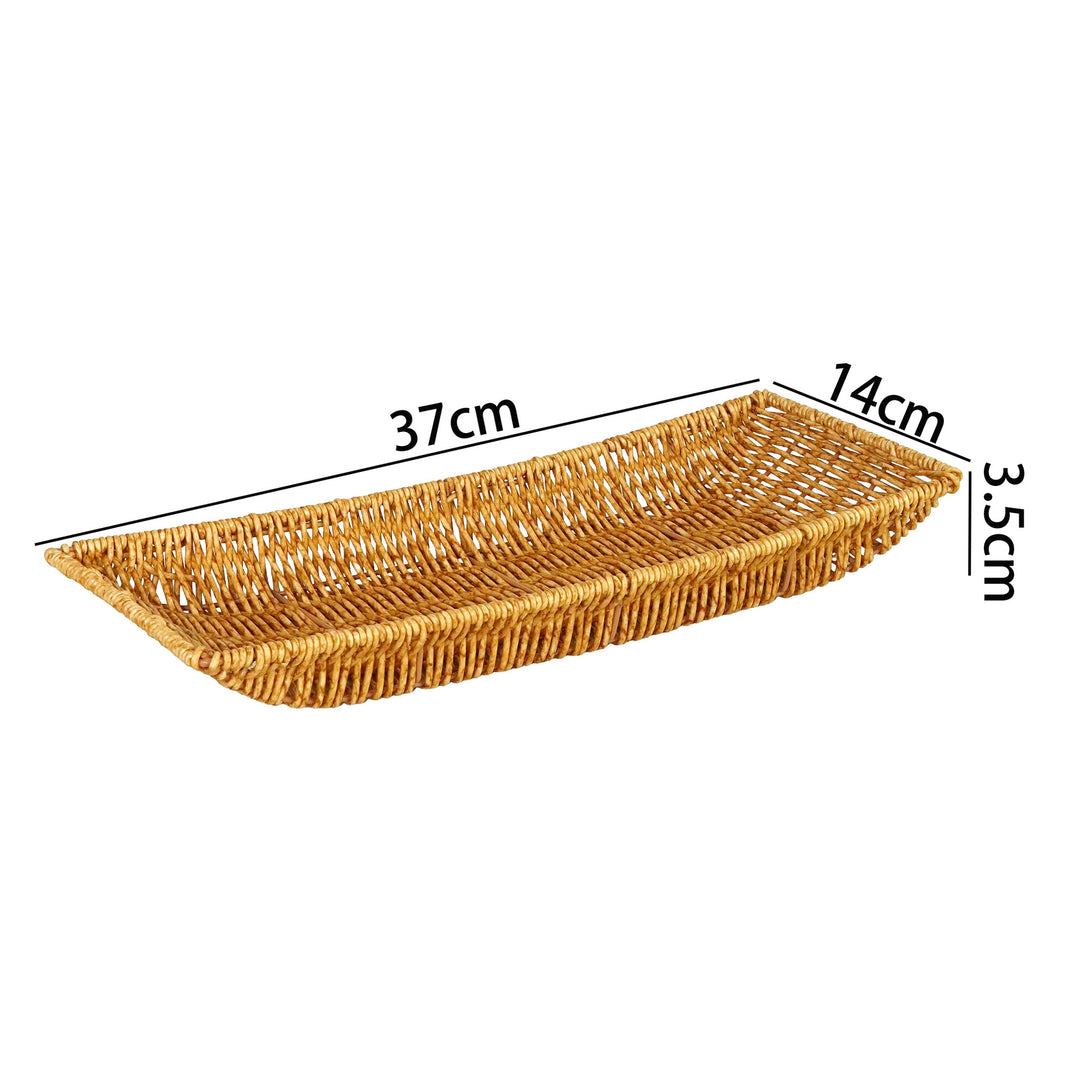 Natural Woven Rectangular Serving Tray Kalsten