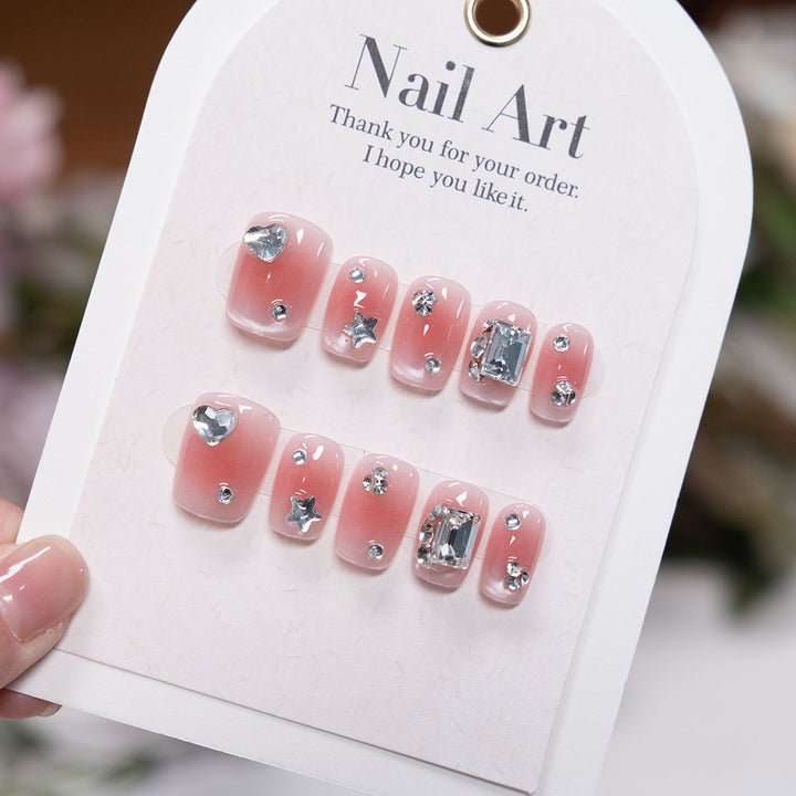 Gemstone-Embellished Nail Art