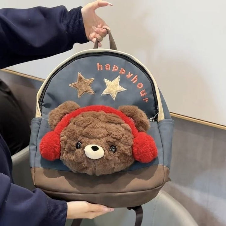 Backpack with Cute Plush Toy and Charming Design Kalsten