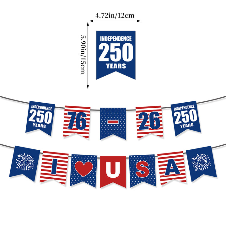 Unisex nan pennant string made of durable polyester with star and stripe motif for party decoration Kalsten