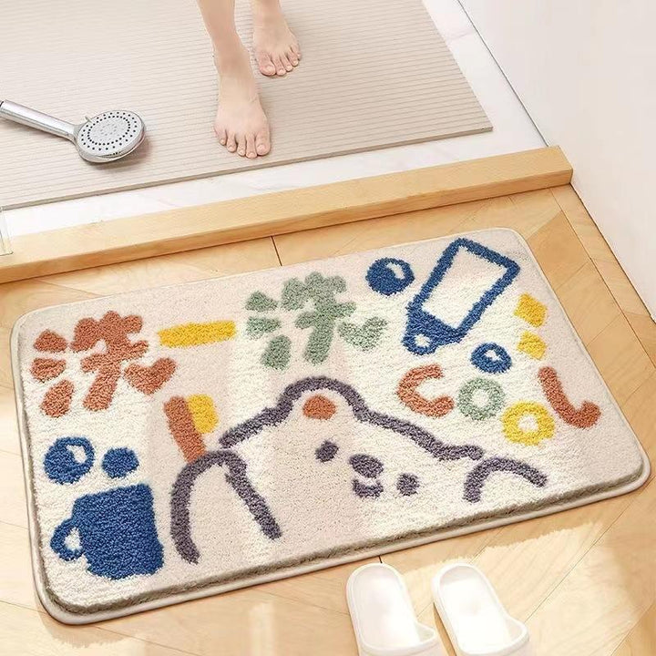 Plush Cartoon Bunny-Themed Area Mat