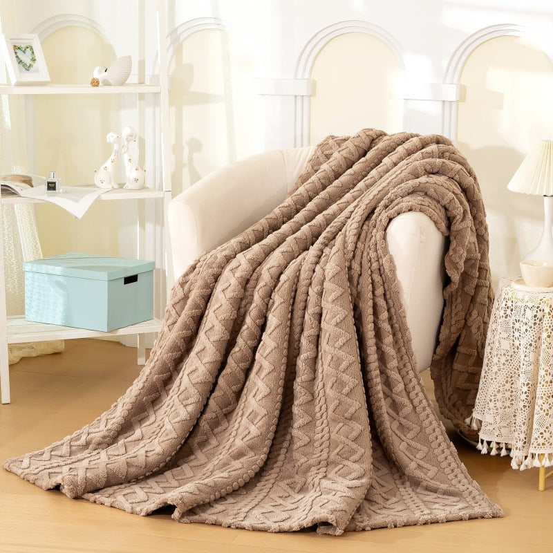 Textured Plush Throw Blanket