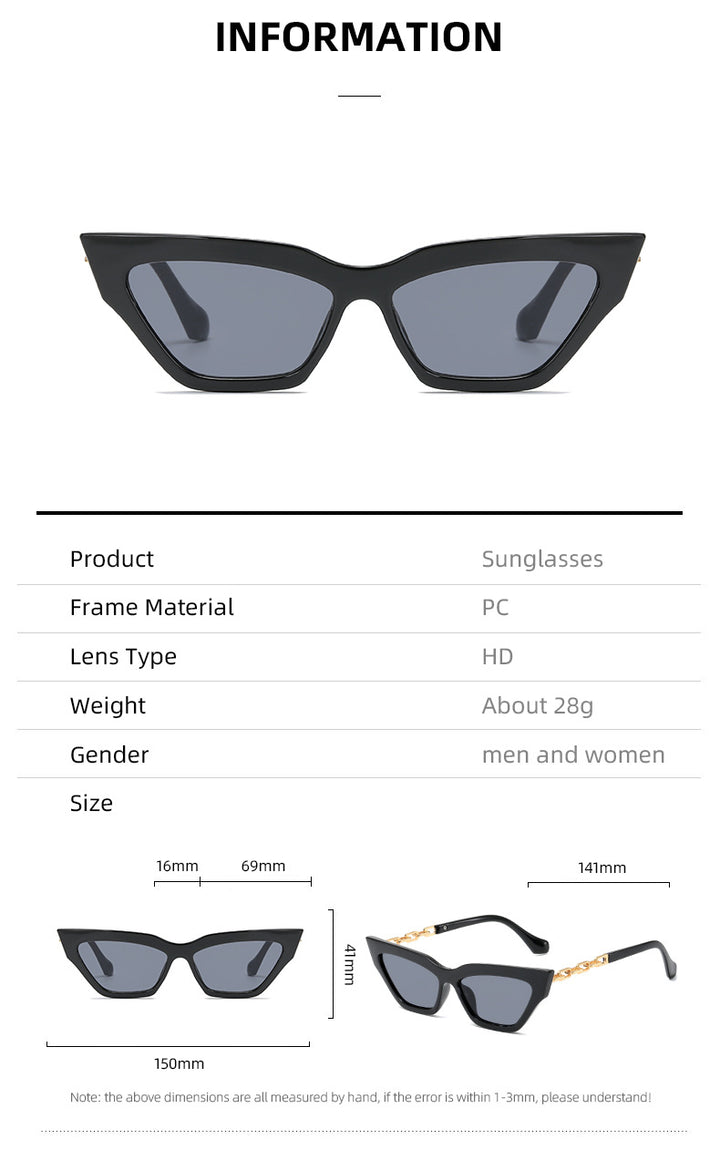 Women edgy cat-eye sunglasses with golden details Kalsten
