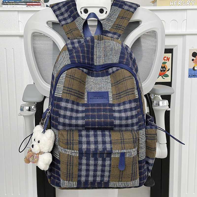 Stylish Vintage Plaid Backpack Kalsten